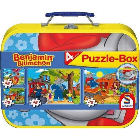 Schmidt Spiele Puzzle --Box im Metallkoffer Benjamin Blümchen, 2x26, 2x48