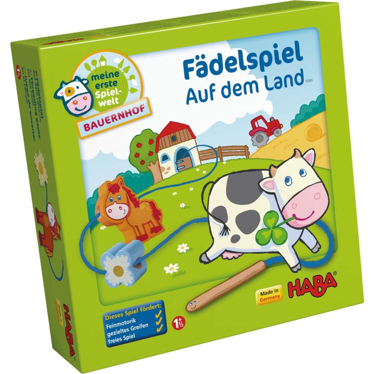 HABA 5580 Meine erste Spielwelt Bauernhof Fädelspiel auf dem Land